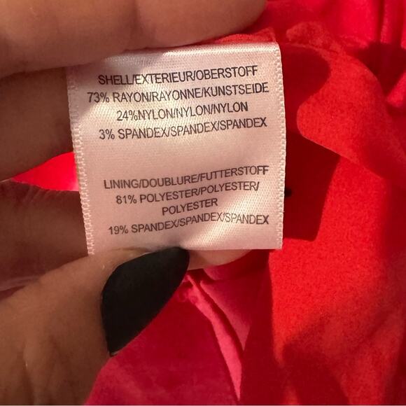 💋BADGLEY MISCHKA ♥️ Red Peplum Sheath V-Neck Dress (Women’s Size 10) 🔥 Like NEW - Picture 6 of 6